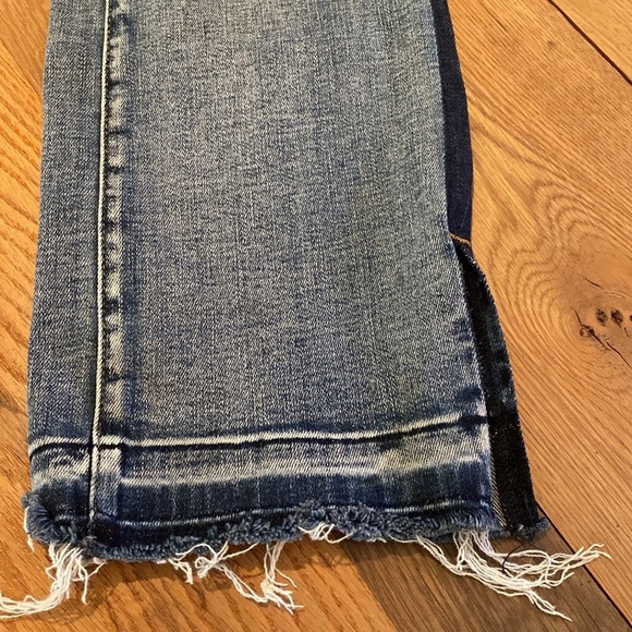 Judy Blue High Rise  Raw Hem Tuxedo Stripe Blue Jeans Size 28 - Picture 4 of 13